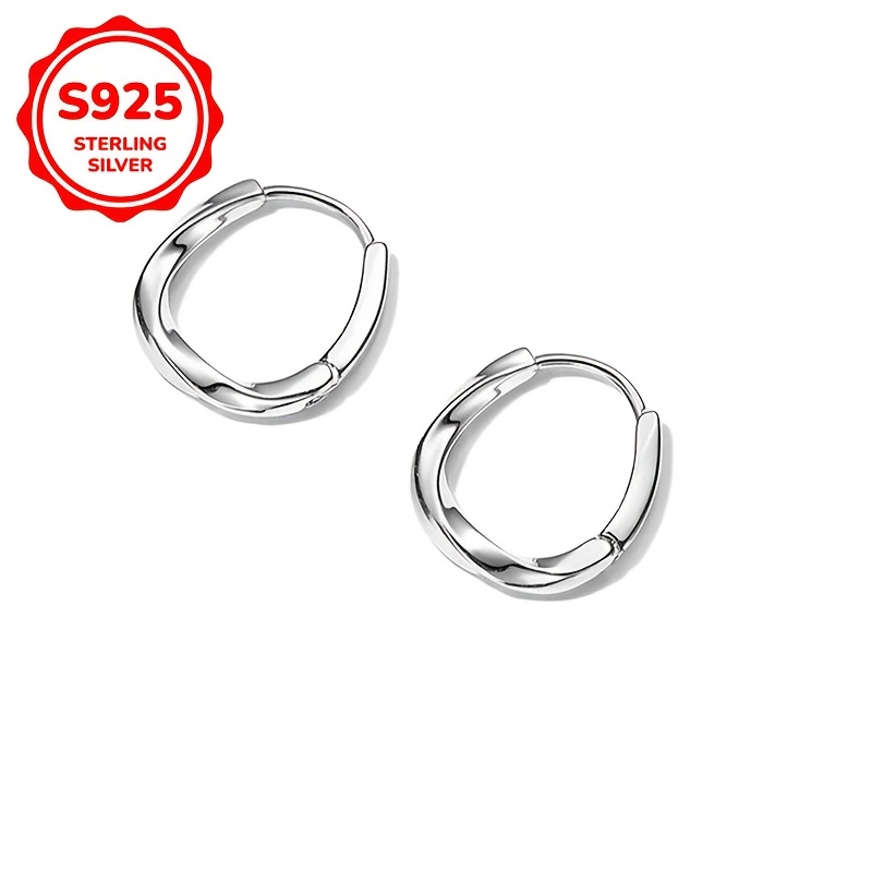 Sterling Silver Square Hoop Earrings & Rose Golden Earrings